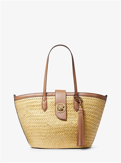 michael kors malibu large straw tote bag|Malibu Large Straw Tote Bag .